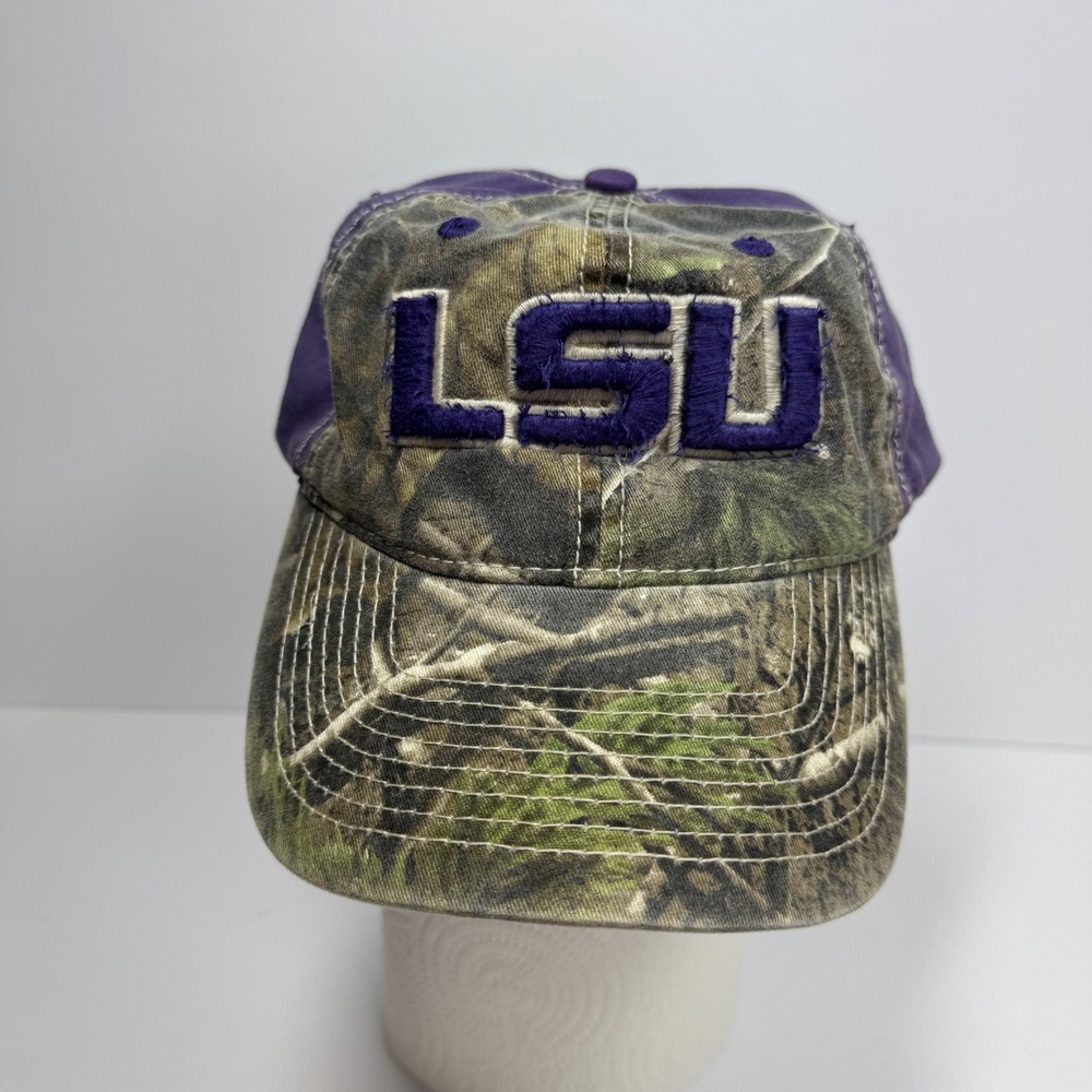 LSU Tigers Hat Camo Purple Baseball Cap The Game Tag‎ One Size